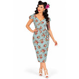 Candow Bombshell Wiggle Dress – Blue Belle-Dress-Glitz Glam and Rebellion GGR Pinup, Retro, and Rockabilly Fashions