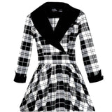 Dolly & Dotty Tiffany Coat Dress in Black and White Tartan-Glitz Glam and Rebellion GGR Pinup, Retro, and Rockabilly Fashions