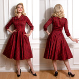 H&R London Blake Tartan Dress in Red-Dress-Glitz Glam and Rebellion GGR Pinup, Retro, and Rockabilly Fashions