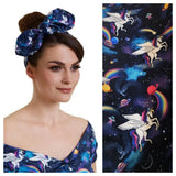 Dolly & Dotty Pinup and Rockabilly Headscarf in Unicorn Print-Hair Accessory-Glitz Glam and Rebellion GGR Pinup, Retro, and Rockabilly Fashions