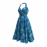 Rockin Bettie - Wild Carnation Dress in Blue-Dress-Glitz Glam and Rebellion GGR Pinup, Retro, and Rockabilly Fashions