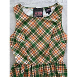 Retrolicious Rust & Green Plaid Midi Dress-Dresses-Glitz Glam and Rebellion GGR Pinup, Retro, and Rockabilly Fashions