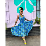 Rockin Bettie - Wild Carnation Dress in Blue