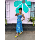 Rockin Bettie - Wild Carnation Dress in Blue-Dress-Glitz Glam and Rebellion GGR Pinup, Retro, and Rockabilly Fashions