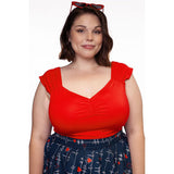 Isabel Top in Red-Shirts & Tops-Glitz Glam and Rebellion GGR Pinup, Retro, and Rockabilly Fashions