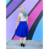 Charlotte Nova Skirt in Blue-Skirts-Glitz Glam and Rebellion GGR Pinup, Retro, and Rockabilly Fashions