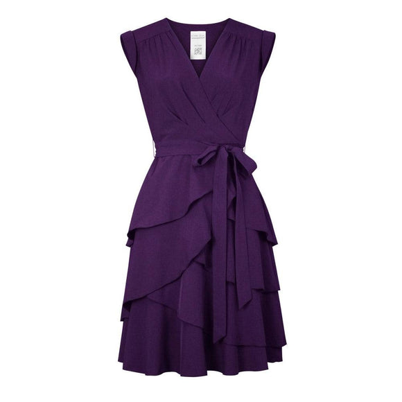ChicStar Purple Layered Midi Dress-Dress-Glitz Glam and Rebellion GGR Pinup, Retro, and Rockabilly Fashions