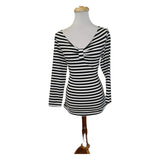 Colleftic Black & White Striped Long Sleeve Top-Apparel & Accessories-Glitz Glam and Rebellion GGR Pinup, Retro, and Rockabilly Fashions
