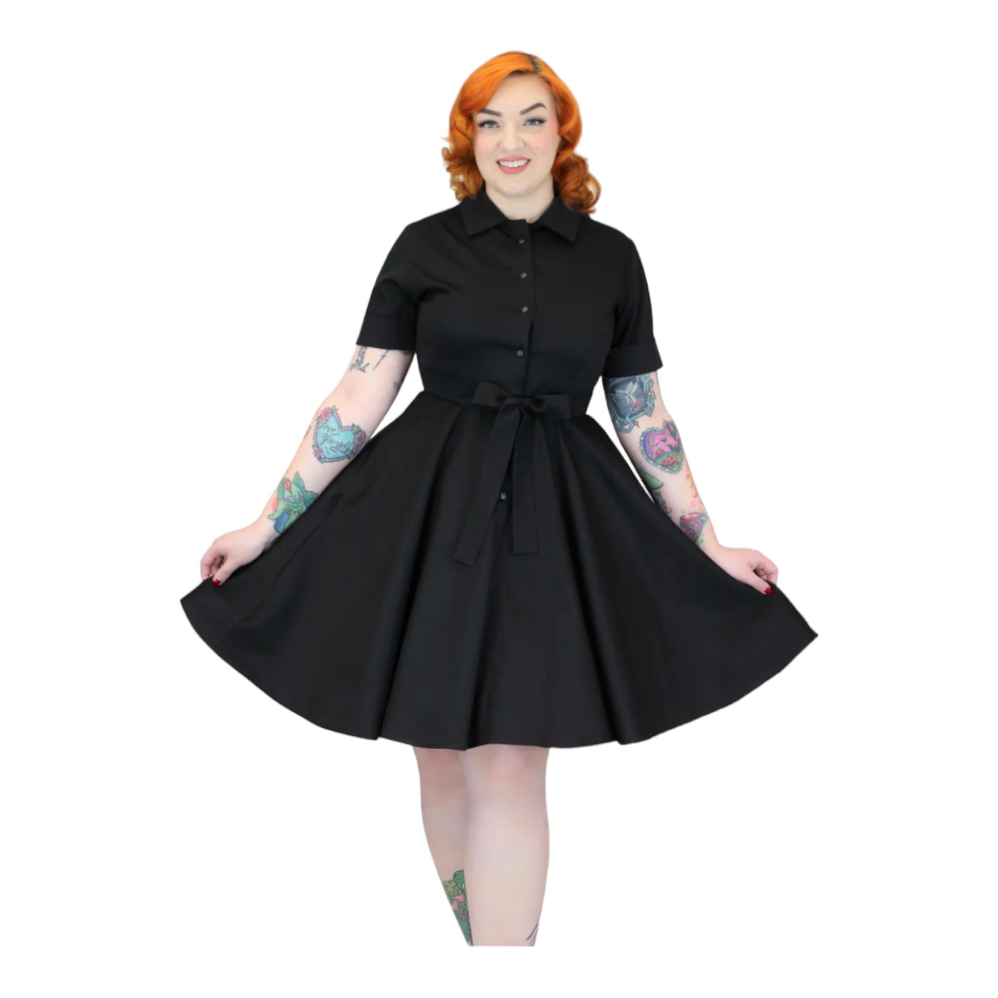 Black Denim Circle Dress by Hemet – Glitz Glam and Rebellion