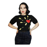 Star Struck Clothing Pullover in "Carefree" Pattern in Black-Top-Glitz Glam and Rebellion GGR Pinup, Retro, and Rockabilly Fashions