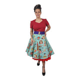 Frida Khalo Circle Skirt-Skirts-Glitz Glam and Rebellion GGR Pinup, Retro, and Rockabilly Fashions