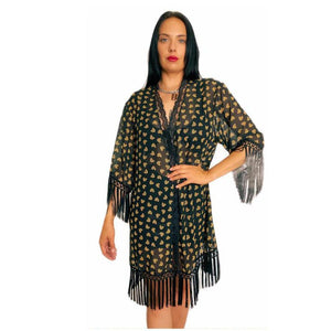 Switchblade Stiletto Throw Over Robe: Cheetah Heart Print-Cover-Up-Glitz Glam and Rebellion GGR Pinup, Retro, and Rockabilly Fashions