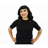 Hemet Red Cherry Black Rackabilly Top-Glitz Glam and Rebellion GGR Pinup, Retro, and Rockabilly Fashions