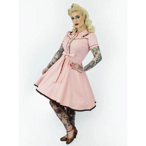 Pink Black Rose Vintage Rockabilly Country Western Dress by Hemet – Glitz Glam and Rebellion