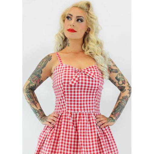 Red Gingham Dress with Adjustable Straps by Hemet Red Gingham Dress with Adjustable Straps by Hemet