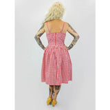 Hemet Red Gingham Dress with Adjustable Straps-Glitz Glam and Rebellion GGR Pinup, Retro, and Rockabilly Fashions