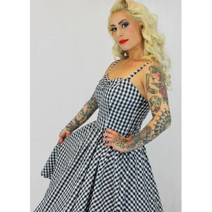 Hemet Spring Black and White Gingham Dress-Glitz Glam and Rebellion GGR Pinup, Retro, and Rockabilly Fashions