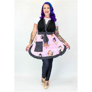 Purple Pin Up Apron by Hemet-Pinup Aprons-Glitz Glam and Rebellion GGR Pinup, Retro, and Rockabilly Fashions