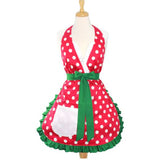 Red Polkadot Christmas Retro Apron by Hemet-Pinup Aprons-Glitz Glam and Rebellion GGR Pinup, Retro, and Rockabilly Fashions