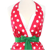 Red Polkadot Christmas Retro Apron by Hemet-Pinup Aprons-Glitz Glam and Rebellion GGR Pinup, Retro, and Rockabilly Fashions