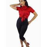 1950's Red Knot Top by Hemet-Blouse-Glitz Glam and Rebellion GGR Pinup, Retro, and Rockabilly Fashions