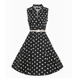 Dotty & Dolly Poppy Dark Grey/White Polka Dot Shirt Dress-Apparel & Accessories-Glitz Glam and Rebellion GGR Pinup, Retro, and Rockabilly Fashions