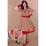 Dotty & Dolly Penelope Rockabilly Red Stripe Circus Shirt Dress-Apparel & Accessories-Glitz Glam and Rebellion GGR Pinup, Retro, and Rockabilly Fashions