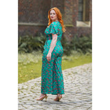 Dolly & Dotty Charlotte Emerald Green with Cherry Print Jumpsuit-Jumpsuits & Rompers-Glitz Glam and Rebellion GGR Pinup, Retro, and Rockabilly Fashions