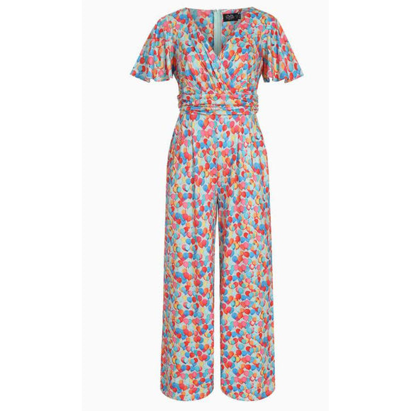 Dolly & Dotty Charlotte Colorful Balloon Print Jumpsuit-Jumpsuits & Rompers-Glitz Glam and Rebellion GGR Pinup, Retro, and Rockabilly Fashions