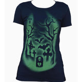 "Death's Door" Art by ADI Women's Loose Neck T-Shirt by Black Market Art-Apparel & Accessories-Glitz Glam and Rebellion GGR Pinup, Retro, and Rockabilly Fashions