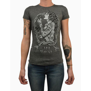 "Eve" Art by Jarad Bryant Women's T-Shirt by Black Market Art-Apparel & Accessories-Glitz Glam and Rebellion GGR Pinup, Retro, and Rockabilly Fashions