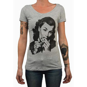 "Death or Glory" Art by ADI Women's Scoop Neck T-Shirt by Black Market Art-Apparel & Accessories-Glitz Glam and Rebellion GGR Pinup, Retro, and Rockabilly Fashions