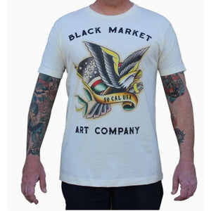 "American Eagle" Art by Dre Perales Men's Graphic T-Shirt by Black Market Art-Apparel & Accessories-Glitz Glam and Rebellion GGR Pinup, Retro, and Rockabilly Fashions