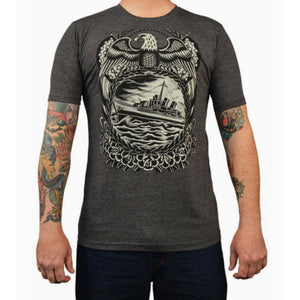 "Battleship" Art by Britton McFetridge Men's Graphic T-Shirt by Black Market Art-Apparel & Accessories-Glitz Glam and Rebellion GGR Pinup, Retro, and Rockabilly Fashions