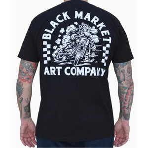 "Flat Track" Art by Blaken Men's Graphic T-Shirt by Black Market Art-Apparel & Accessories-Glitz Glam and Rebellion GGR Pinup, Retro, and Rockabilly Fashions