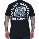 "Flat Track" Art by Blaken Men's Graphic T-Shirt by Black Market Art-Apparel & Accessories-Glitz Glam and Rebellion GGR Pinup, Retro, and Rockabilly Fashions