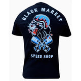 "Speed Shop" Art by Ian McNiel Men's Graphic T-Shirt by Black Market Art-Apparel & Accessories-Glitz Glam and Rebellion GGR Pinup, Retro, and Rockabilly Fashions