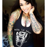 Cartel Ink - Hasta La Muerte Racer Back Tank-Apparel & Accessories-Glitz Glam and Rebellion GGR Pinup, Retro, and Rockabilly Fashions