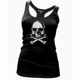 Cartel Ink - Lovely Bones Racer Back Tank-Apparel & Accessories-Glitz Glam and Rebellion GGR Pinup, Retro, and Rockabilly Fashions