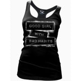 Cartel Ink - Good Girl With Bad Habits Racer Back Tank-Apparel & Accessories-Glitz Glam and Rebellion GGR Pinup, Retro, and Rockabilly Fashions
