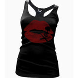 Cartel Ink - Kiss of Death Black Racer Back Tank-Apparel & Accessories-Glitz Glam and Rebellion GGR Pinup, Retro, and Rockabilly Fashions