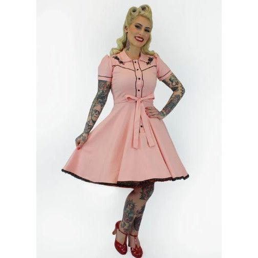 Pink Black Rose Vintage Rockabilly Country Western Dress by Hemet – Glitz Glam and Rebellion