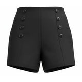 Rockin Bettie - High Waist Shorts in Black-Shorts-Glitz Glam and Rebellion GGR Pinup, Retro, and Rockabilly Fashions