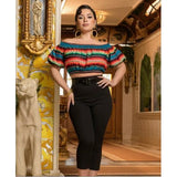 Rockin Bettie - Serape Off The Shoulder Pinup Senorita Top-Glitz Glam and Rebellion GGR Pinup, Retro, and Rockabilly Fashions