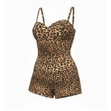 Rockin Bettie - Playsuit with Matching Skirt in Leopard-Glitz Glam and Rebellion GGR Pinup, Retro, and Rockabilly Fashions