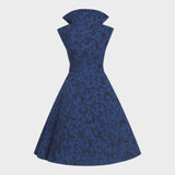 Midnight Vamp Collar Swing Dress-Apparel & Accessories-Glitz Glam and Rebellion GGR Pinup, Retro, and Rockabilly Fashions