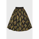 Retro Rockabilly Cactus Print Circle Skirt-Skirts-Glitz Glam and Rebellion GGR Pinup, Retro, and Rockabilly Fashions