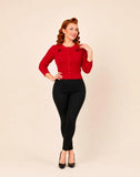 Hemet Embroidered Spider Cardigan Sweater in Red-Cardigan-Glitz Glam and Rebellion GGR Pinup, Retro, and Rockabilly Fashions