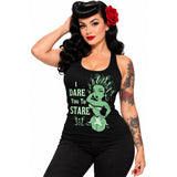 Pinky Star Tank Top - Medusa I Dare You To Stare-Tank Top-Glitz Glam and Rebellion GGR Pinup, Retro, and Rockabilly Fashions