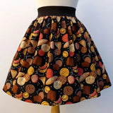 Hemet Pleated Elastic Waist Skirt in Pan Dulce-Skirts-Glitz Glam and Rebellion GGR Pinup, Retro, and Rockabilly Fashions